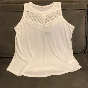 PrAna tank top with “crochet” netting